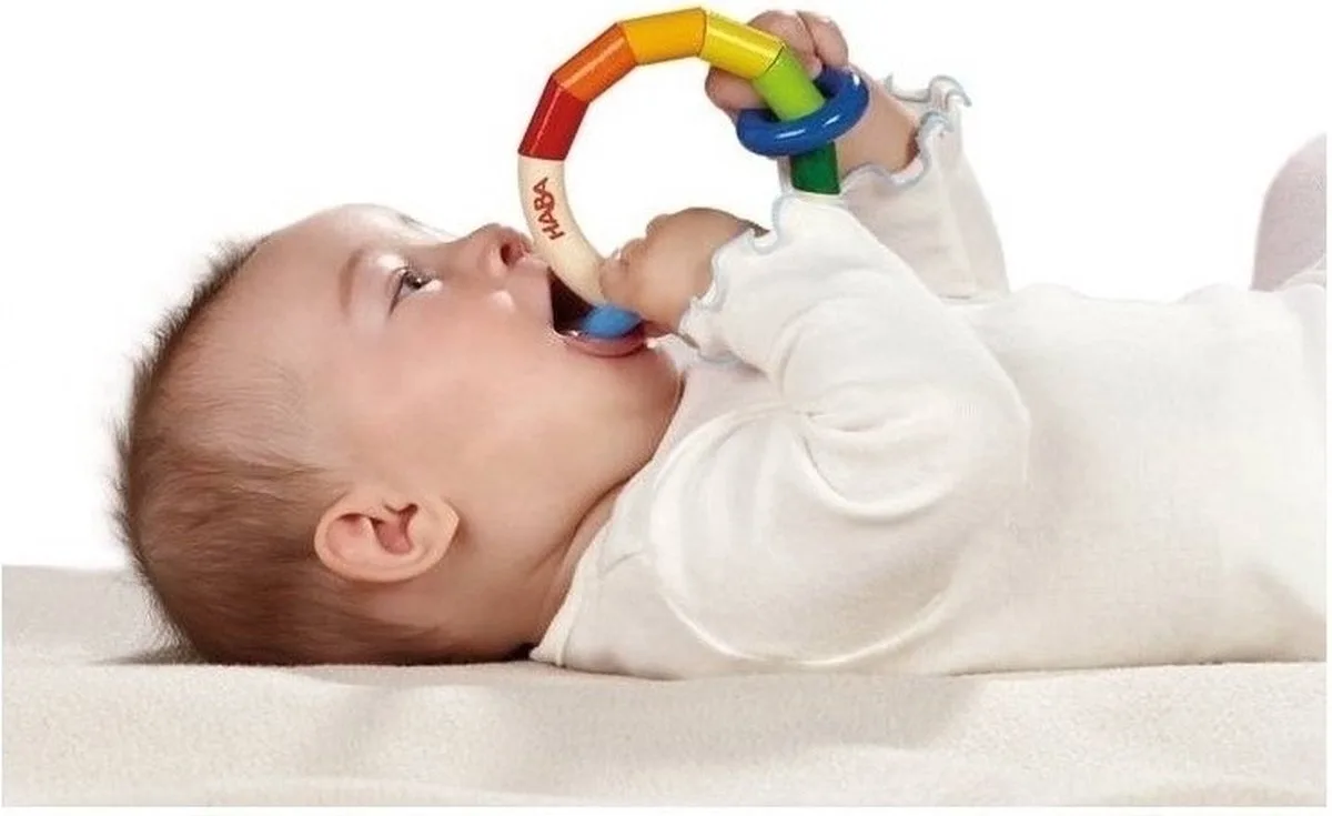 Ronde Rammelaar van Hout | Baby Speelgoed de HABA en Multicolore – photo du produit
