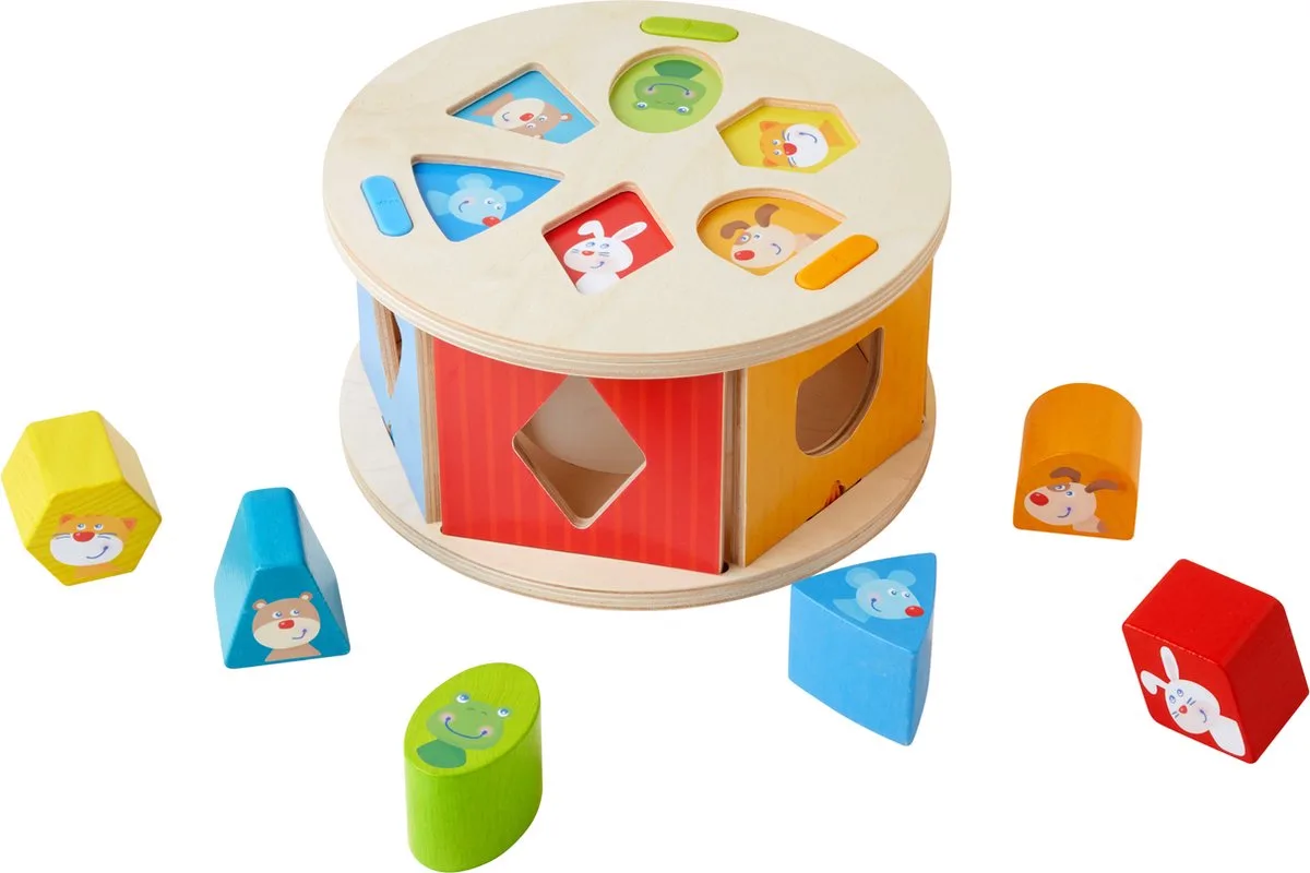 Sorteerbox - Vormenstoof - Lievelingsdieren - 20cm - 7dlg. från HABA i Flerfärgad – produktbild
