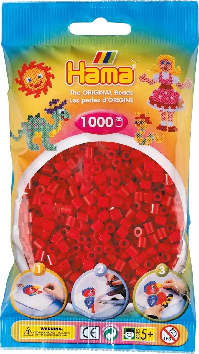 Strijkkralen 1000 Stuks Donkerrood von Hama Beads in Rot – Produktfoto