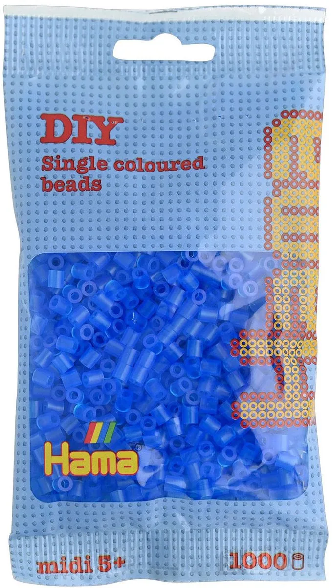 Strijkkralen 1000 Stuks Doorzichtig von Hama Beads in Blau – Produktfoto