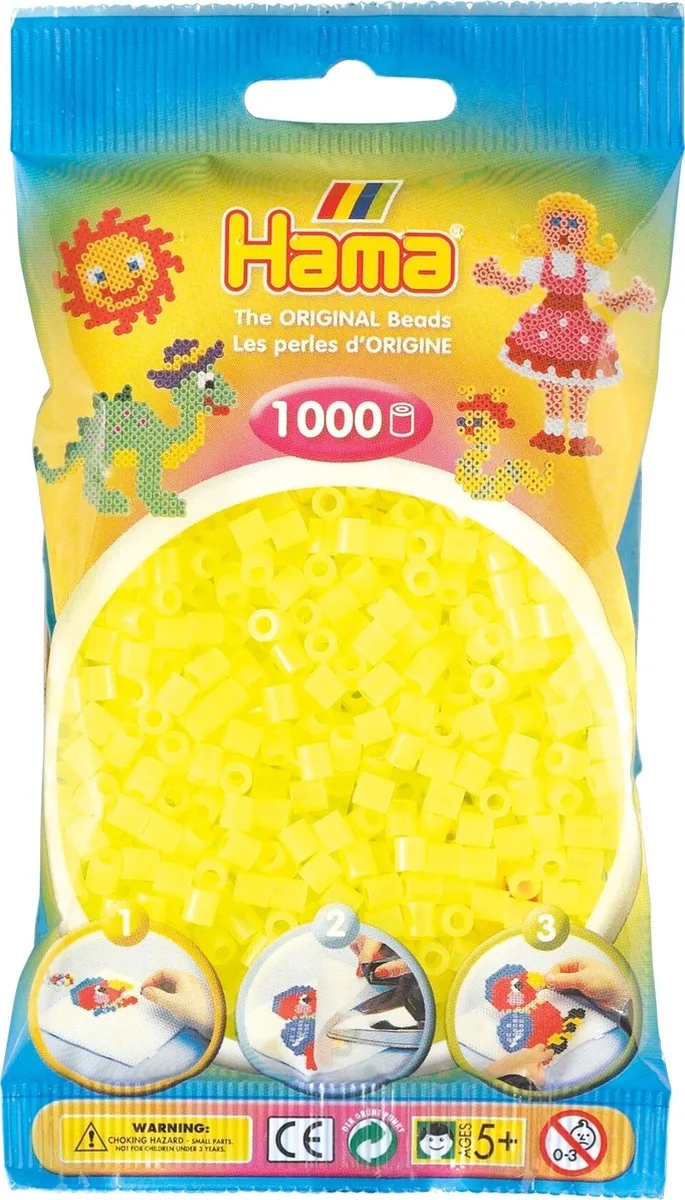 Hama Bügelperlen Hama Bügelperlen – Neon-Gelb, Midi 5 mm (1000 Stk) von Hama Beads in Gelb – Produktfoto