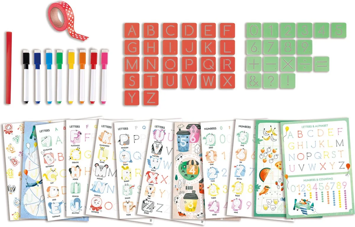 ABC und Zahlen Schablonen von Hape in Mehrfarbig – Produktfoto