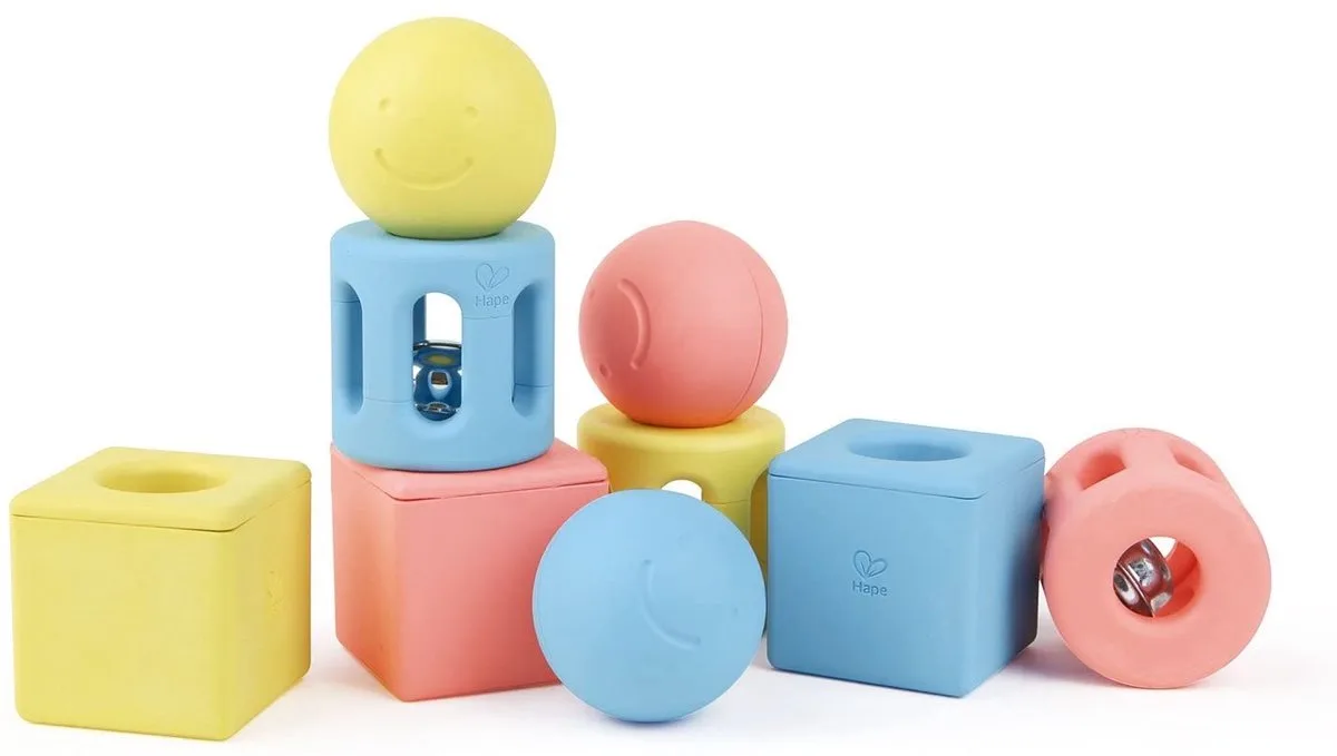 Baby rammelaars van rijst 3 sets von Hape in Mehrfarbig – Produktfoto