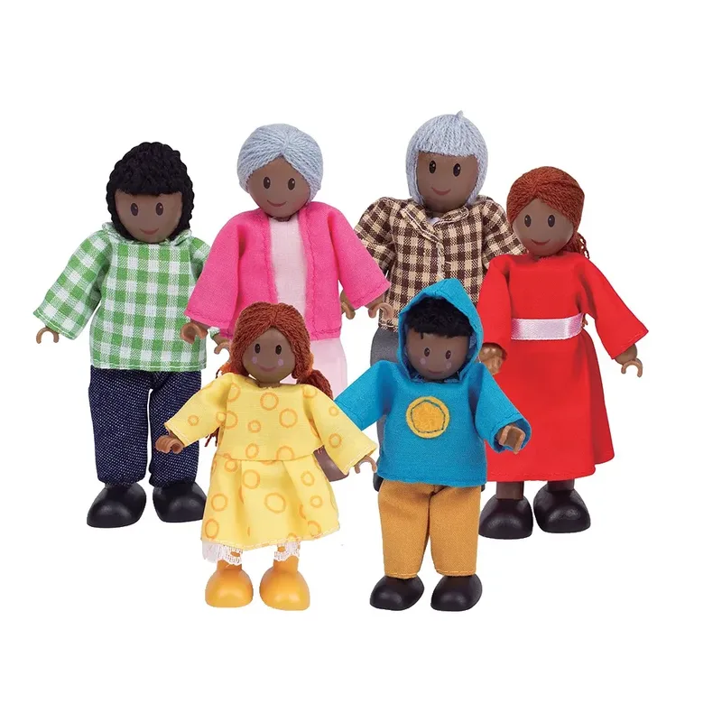 Blije Afro-amerikaanse Familiepop från Hape – produktbild