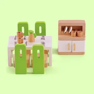 Eetkamer Poppenhuis Meubels - 23-delig speelset voor kinderen vanaf 3 jaar van Hape in Meerkleurig – productfoto 1 van 2