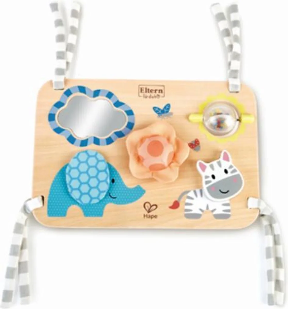 Houten baby activiteiten bord - motoriekbord felix de Hape en Multicolore – photo du produit
