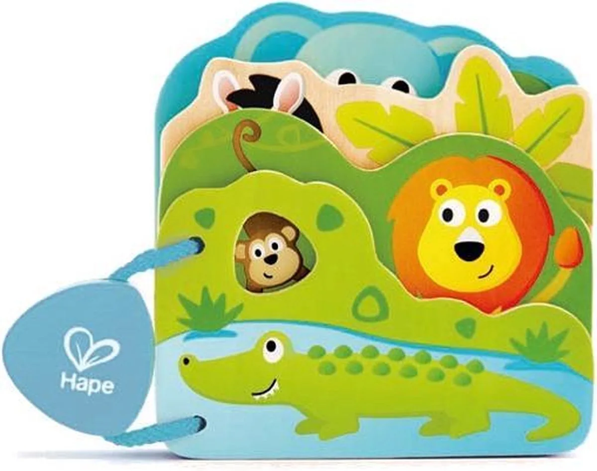 Houten Babyboekje Wilde Dieren 16 X 12,5 Cm von Hape in Mehrfarbig – Produktfoto