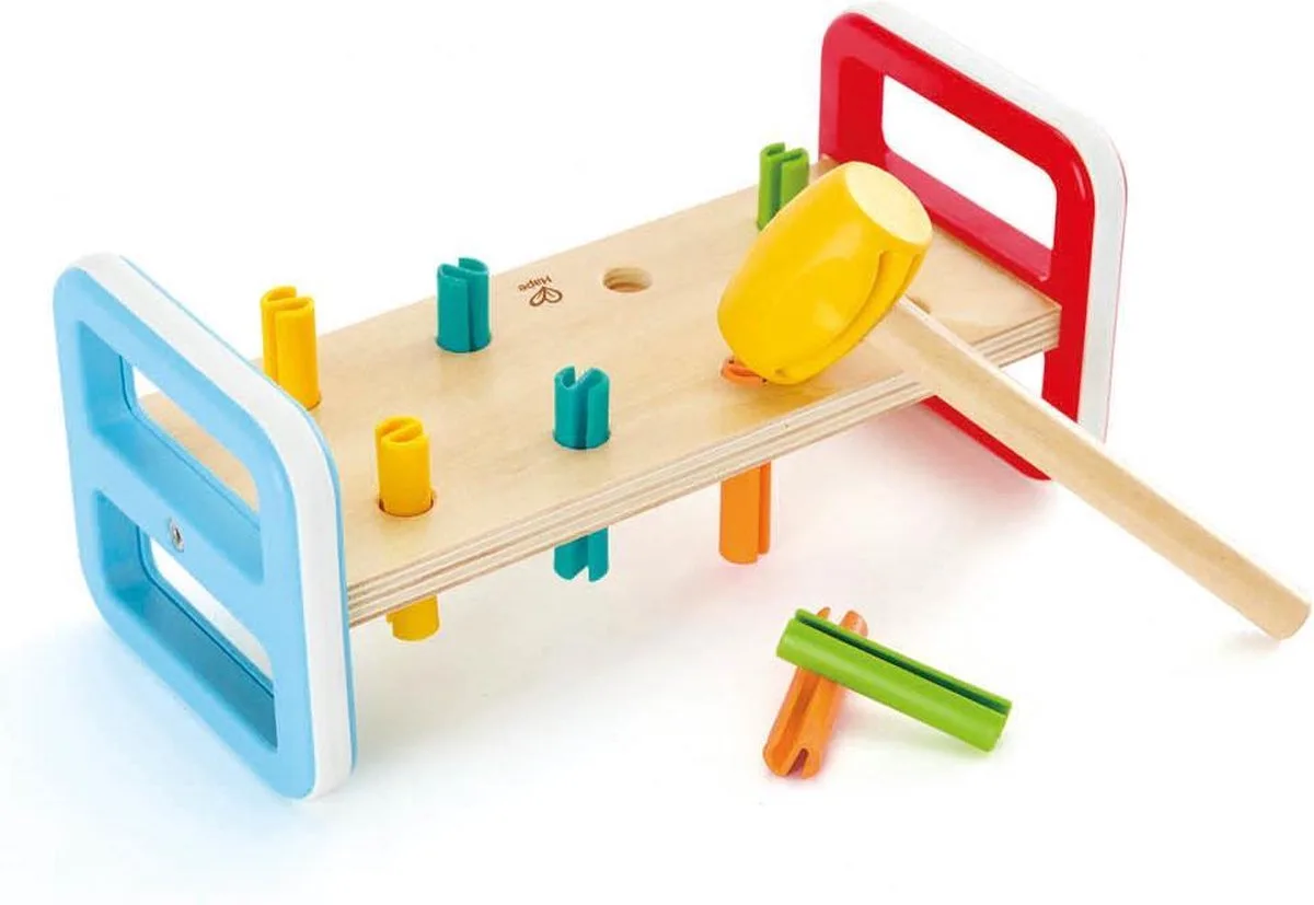 Houten Hamerbank 10-delig 23 Cm by Hape in Multicolour – product photo