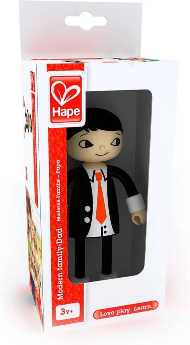 Houten poppenhuis vader van Hape in Rood – productfoto