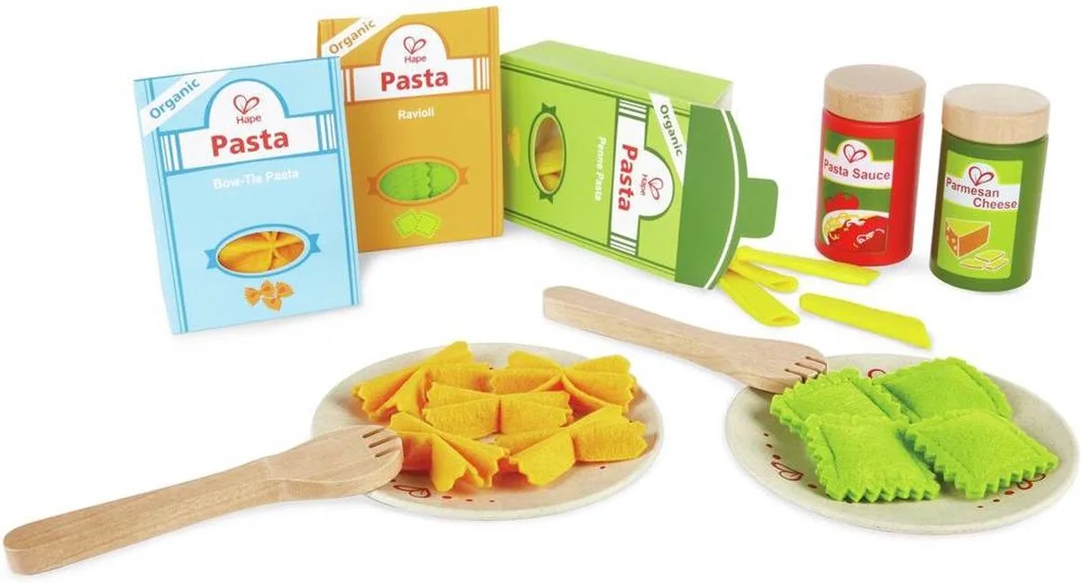 Houten Speelgoed Pasta Set fra Hape i Gul – produktbillede