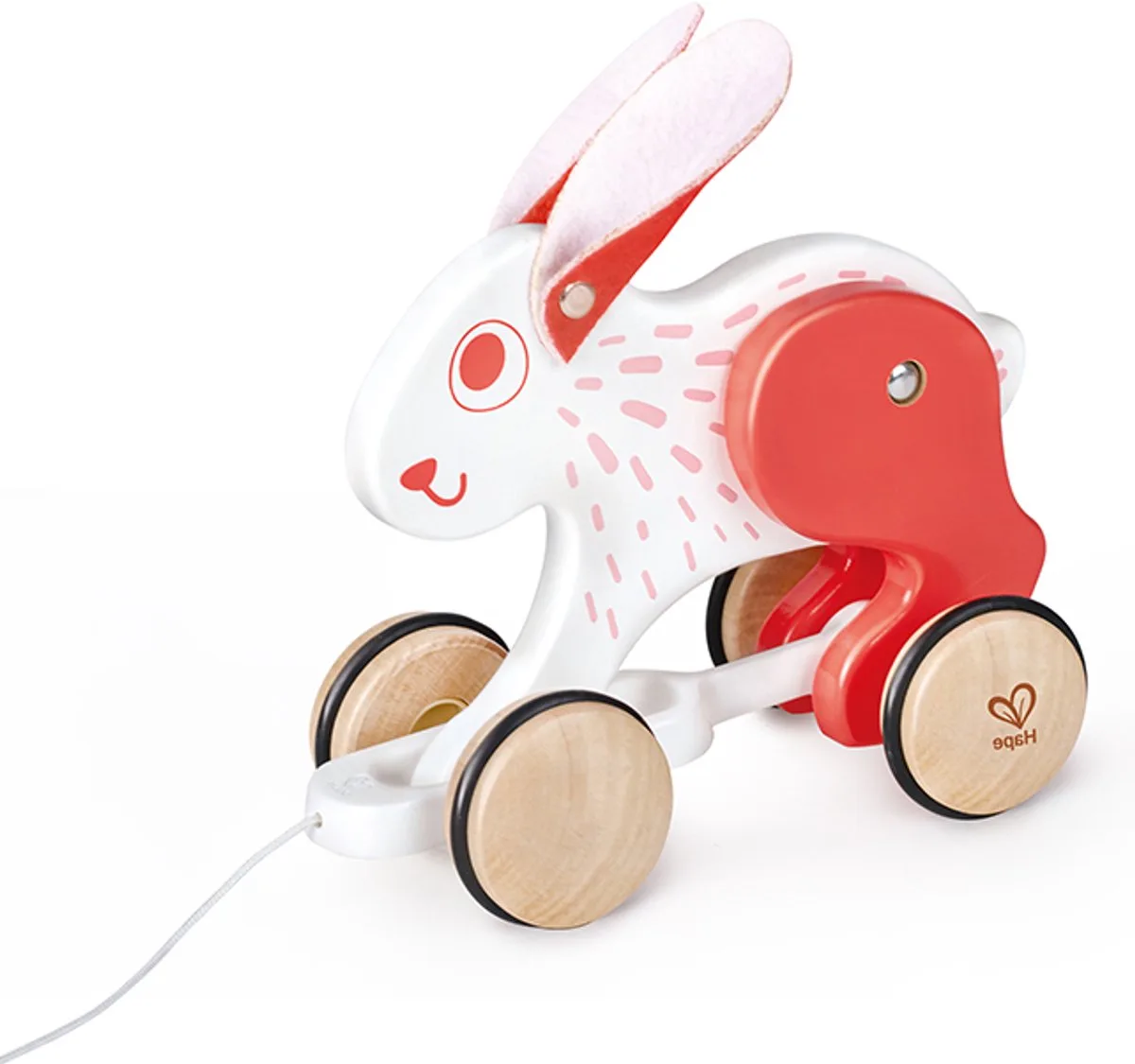 Houten trekdier konijn met zachte oren från Hape i Flerfärgad – produktbild