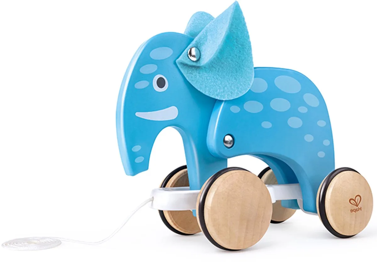 Houten trekdier olifant met zachte oren von Hape in Mehrfarbig – Produktfoto