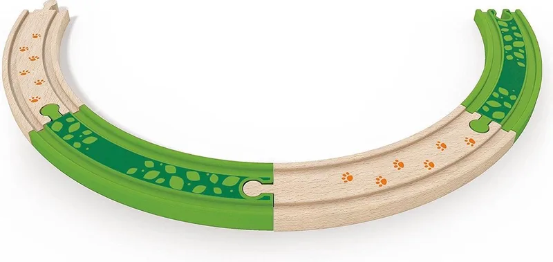 Houten Uitbreiding Treinbaan Jungle 4-delig von Hape in Grün – Produktfoto