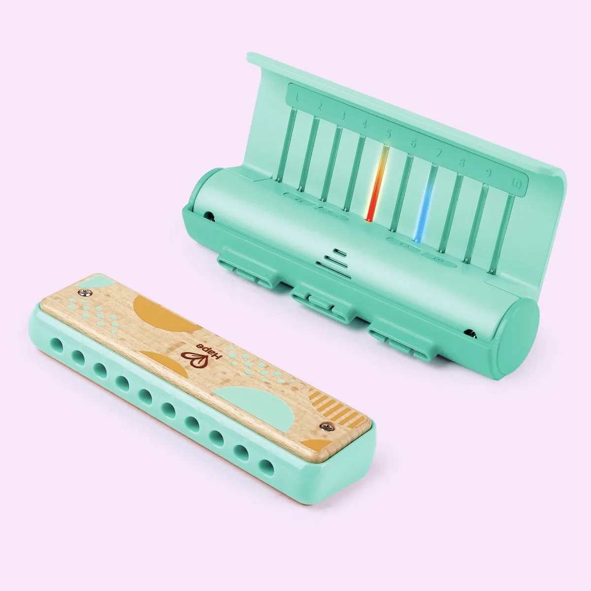 Lichtgevende Leer-Mondharmonica met Speelpaneel - Muzikaal Speelgoed voor Kinderen vanaf 3 jaar de Hape en Multicolore – photo du produit