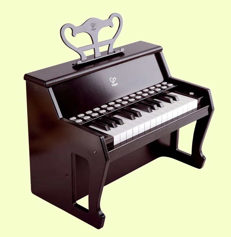 Lichtgevende Piano Zwart - Kinderpiano met 25 Oplichtende Toetsen - Elektronisch Keyboard voor Kinderen vanaf 3 Jaar by Hape in Multicolour – product photo