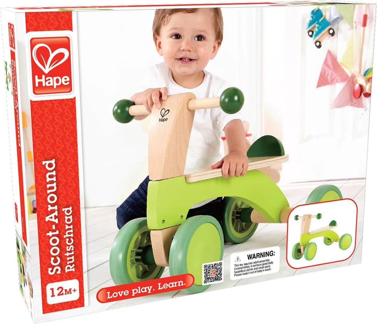 Loopfiets Scoot-Around - Loopauto voor Baby vanaf 12 Maanden - Groen Vierwieler by Hape in Multicolour – product photo