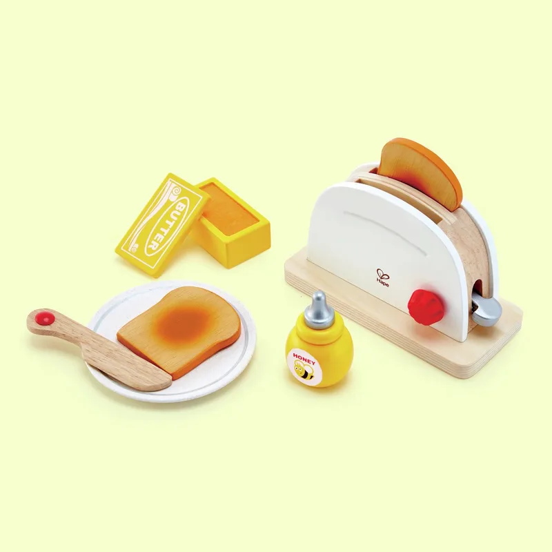Pop-up Toaster Set – Houten Speelgoed Keuken Accessoire voor Kinderen vanaf 3 Jaar by Hape in Multicolour – product photo