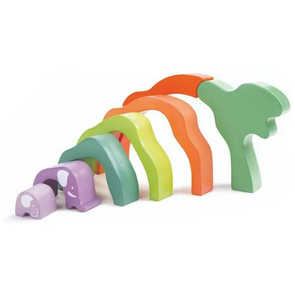 Blocs D´empilage Éléphant Safari de Hape – photo du produit