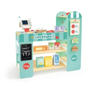 Slimme & Houten Supermarkt från Hape – produktbild 1 av 6