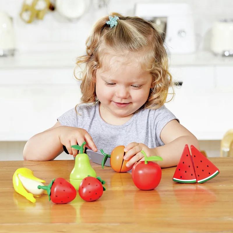 Speelgoed Fruit Set - 9-delig houten speelkeukenaccessoire voor kinderen vanaf 3 jaar från Hape i Flerfärgad – produktbild