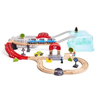 Stads Trein Bouwsteen Set 84.20x75.60x19.10 Cm de Hape – photo du produit 1 sur 6