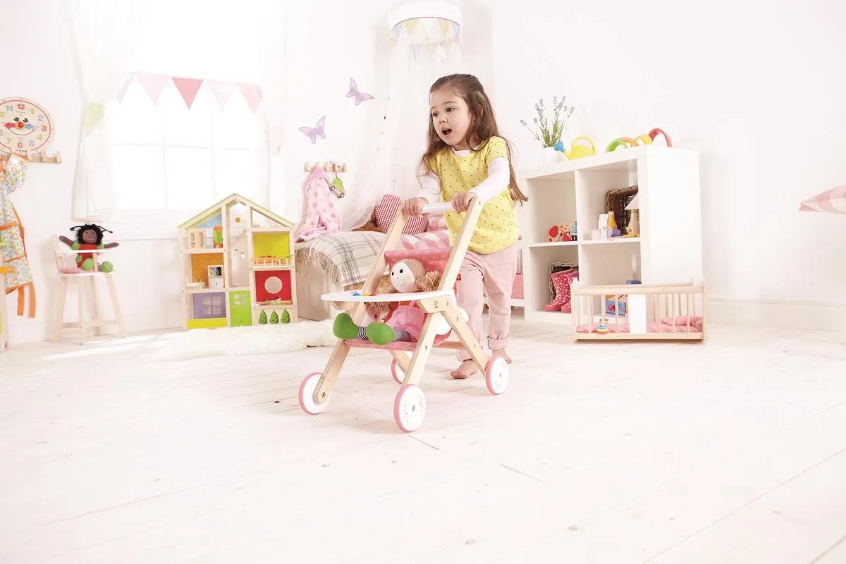 Stroller - Houten poppenwagen buggy de Hape en Hout – photo du produit