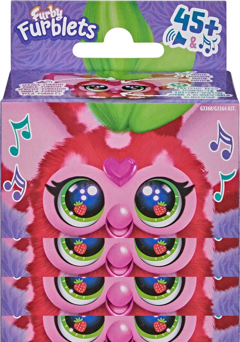 Furby Furblets interactieve knuffel Ber-Ree met geluid en clip. fra Hasbro i Flerfarvet – produktbillede