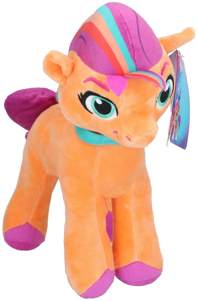 My Little Pony knuffel figuur - Sunny Starscout - 28 cm - pluche knuffeldier - cartoon van Hasbro in Perzik oranje – productfoto