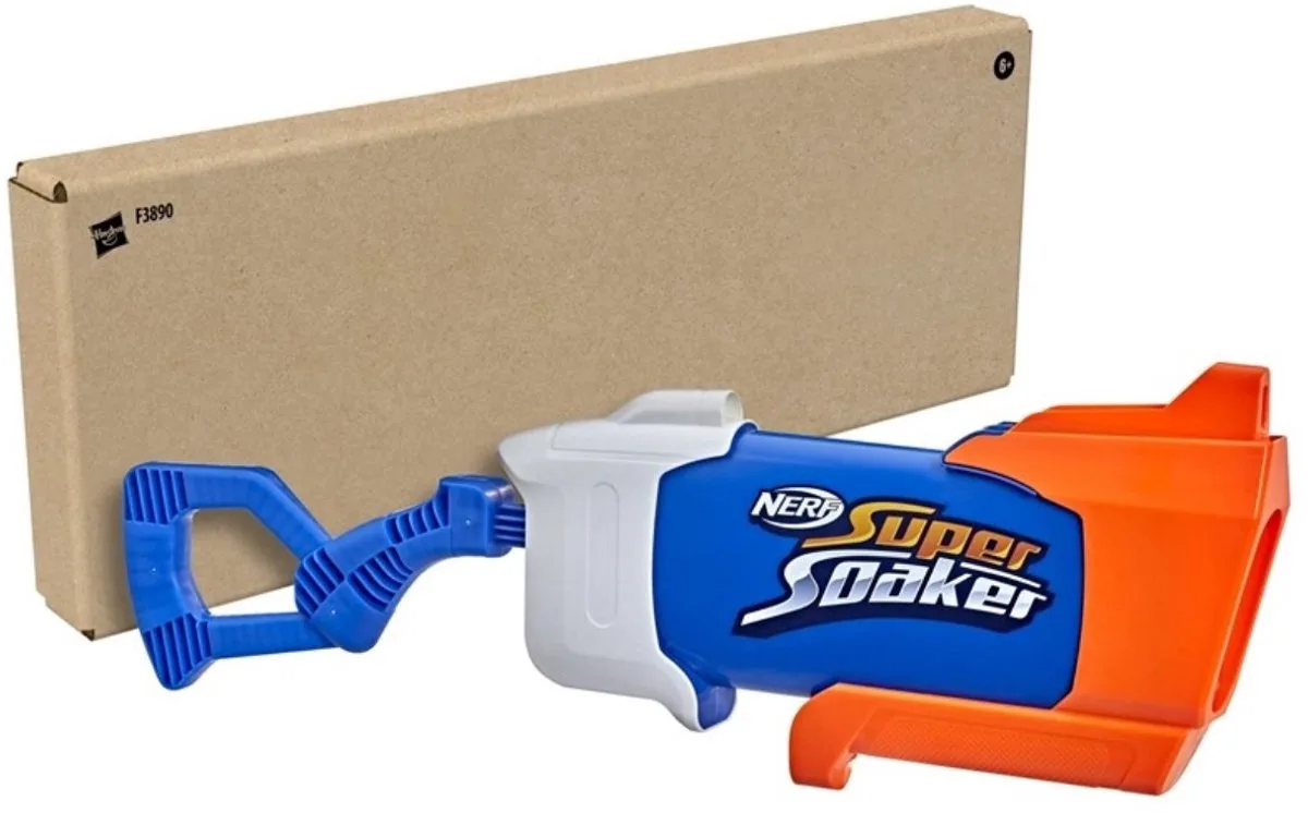 Nerf Super Soaker Rainstorm Waterpistool – Grote Tank – Krachtige Waterstraal – Buitenspeelgoed Kinderen – Water Blaster by Hasbro in Orange, White, Blue – product photo