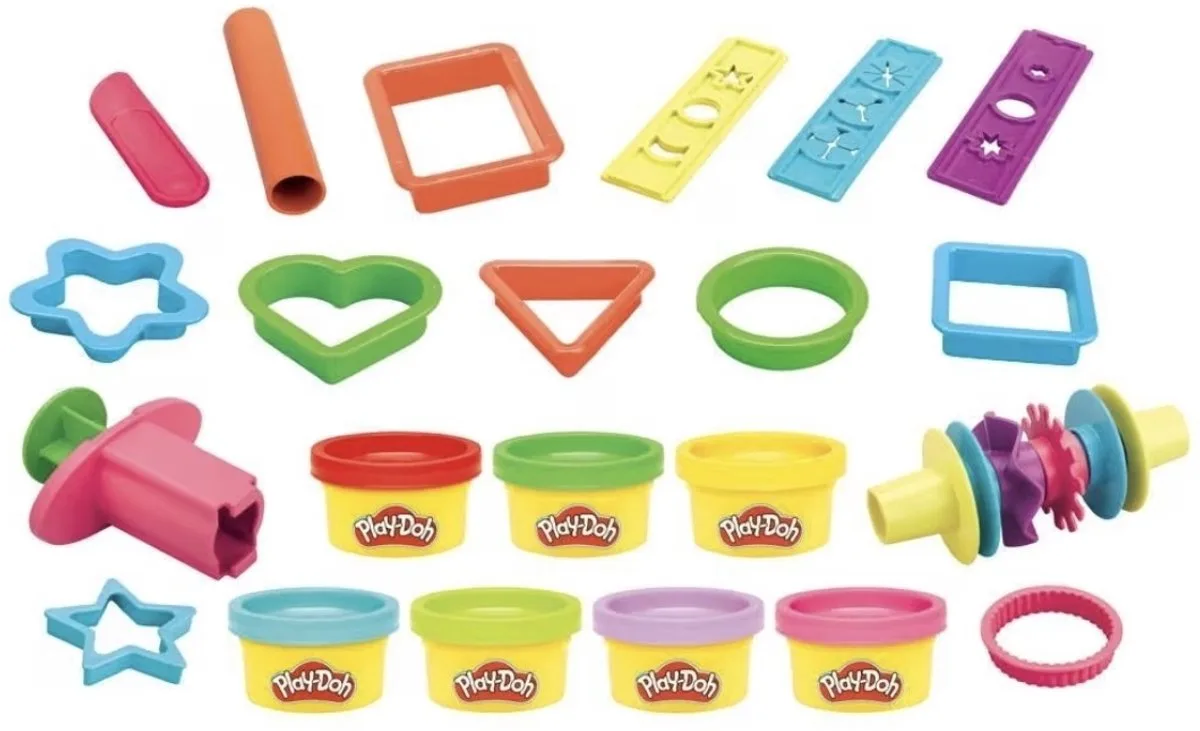Play-Doh - Imagine Shales Set met 20 gereedschappen + 7 kleine potjes - Vormenfeest - Kleien - boetseren van Hasbro in Meerkleurig – productfoto