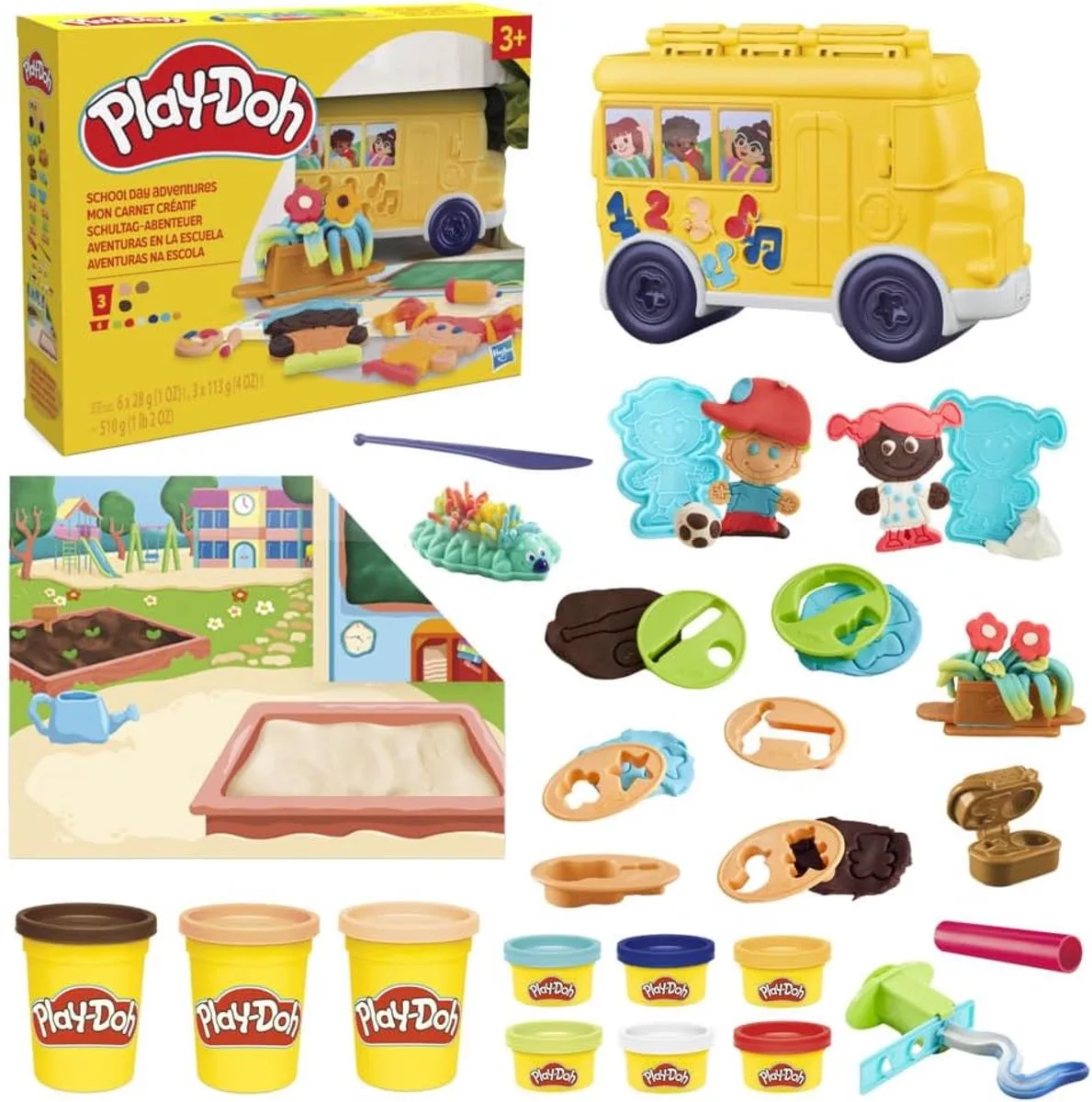 Play-Doh school speelset - creatief klei speelgoed. van Hasbro in Meerkleurig – productfoto