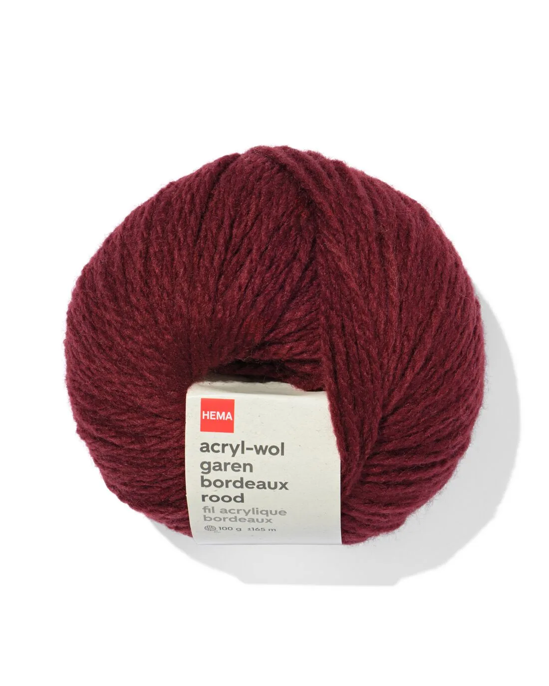 Acryl-wol garen bordeaux rood 100gram 165meter by HEMA – product photo