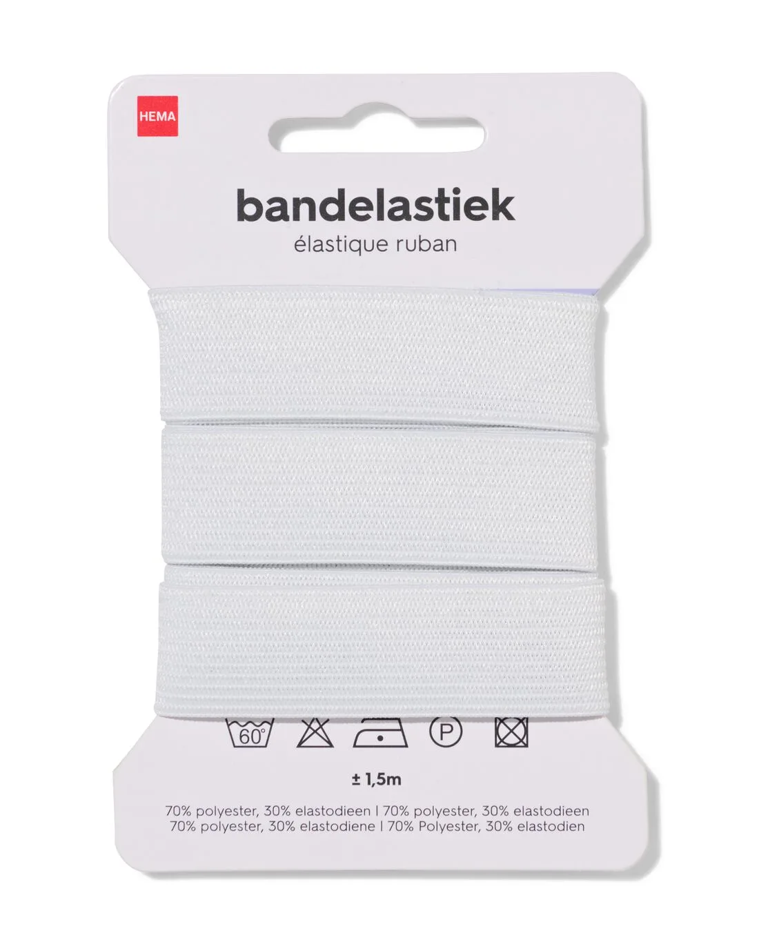 Band elastiek 1.5mx20mm wit van HEMA – productfoto