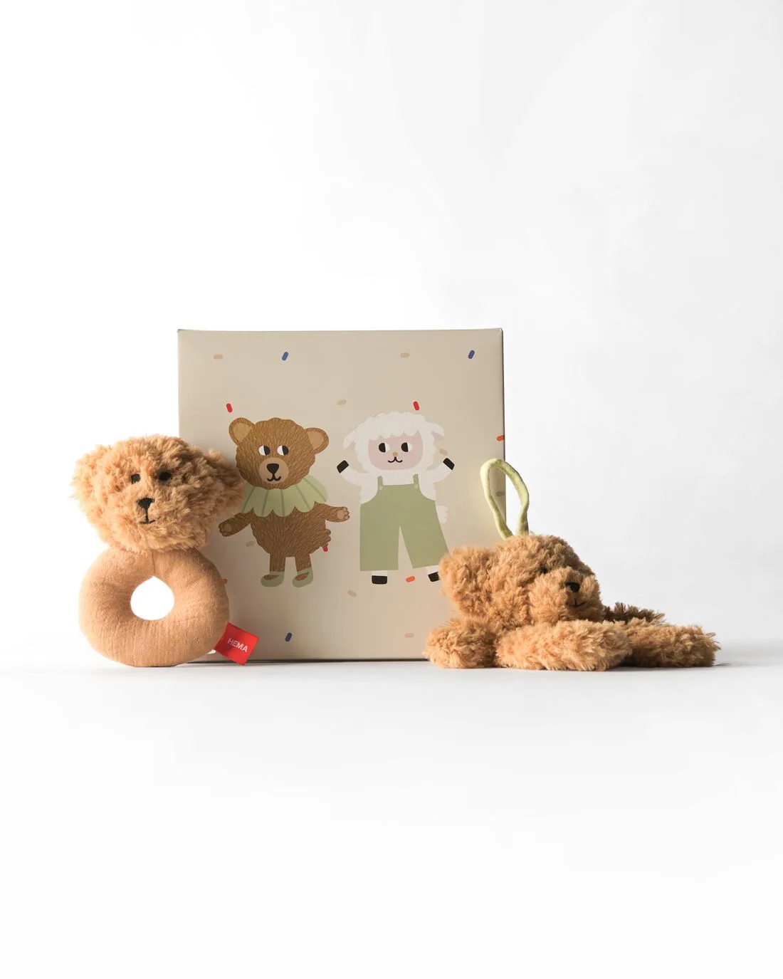Cadeauset rammelaar en speendoekje 15x15x7cm von HEMA – Produktfoto