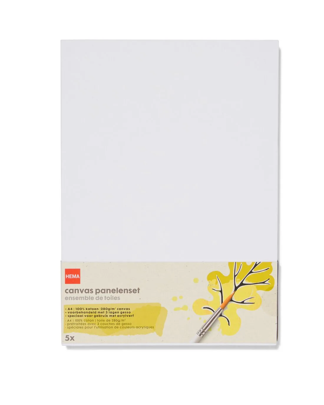 Canvas panelenset A4 - 5 stuks by HEMA – product photo