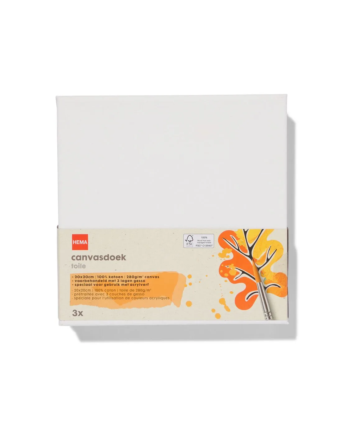 Canvasdoeken 280gsm 20x20 - 3 stuks de HEMA – photo du produit