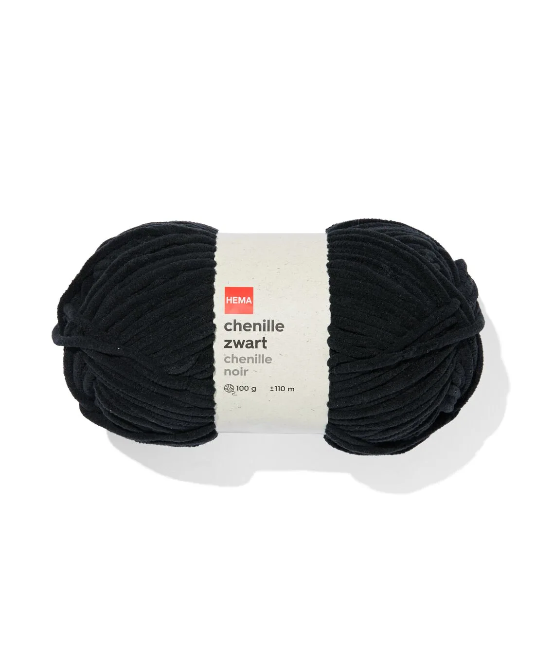 Chenille zwart 100gram 110meter van HEMA – productfoto