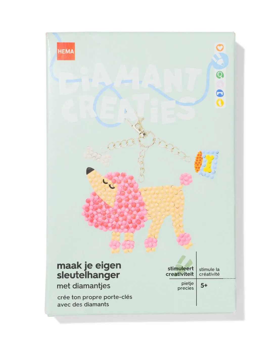 Diamond painting sleutelhangers huisdieren van HEMA – productfoto
