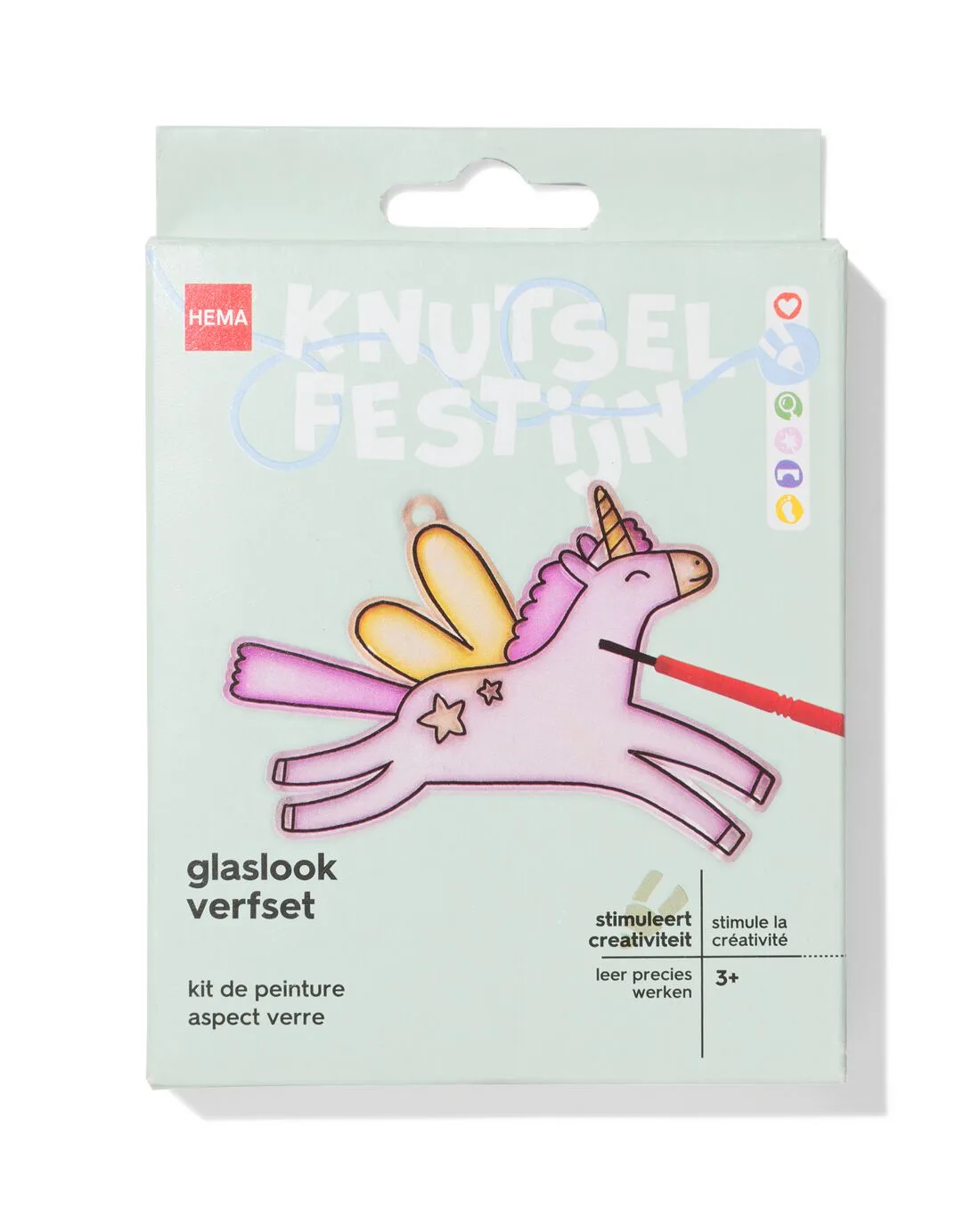 Glaslook verfset eenhoorn van HEMA – productfoto