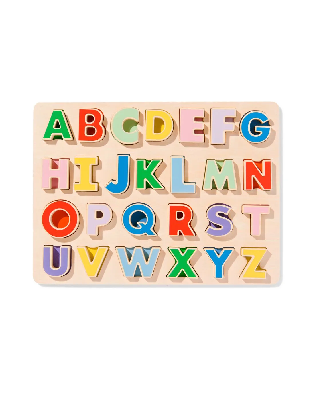 Inlegpuzzel letters hout 22x29.4 van HEMA – productfoto