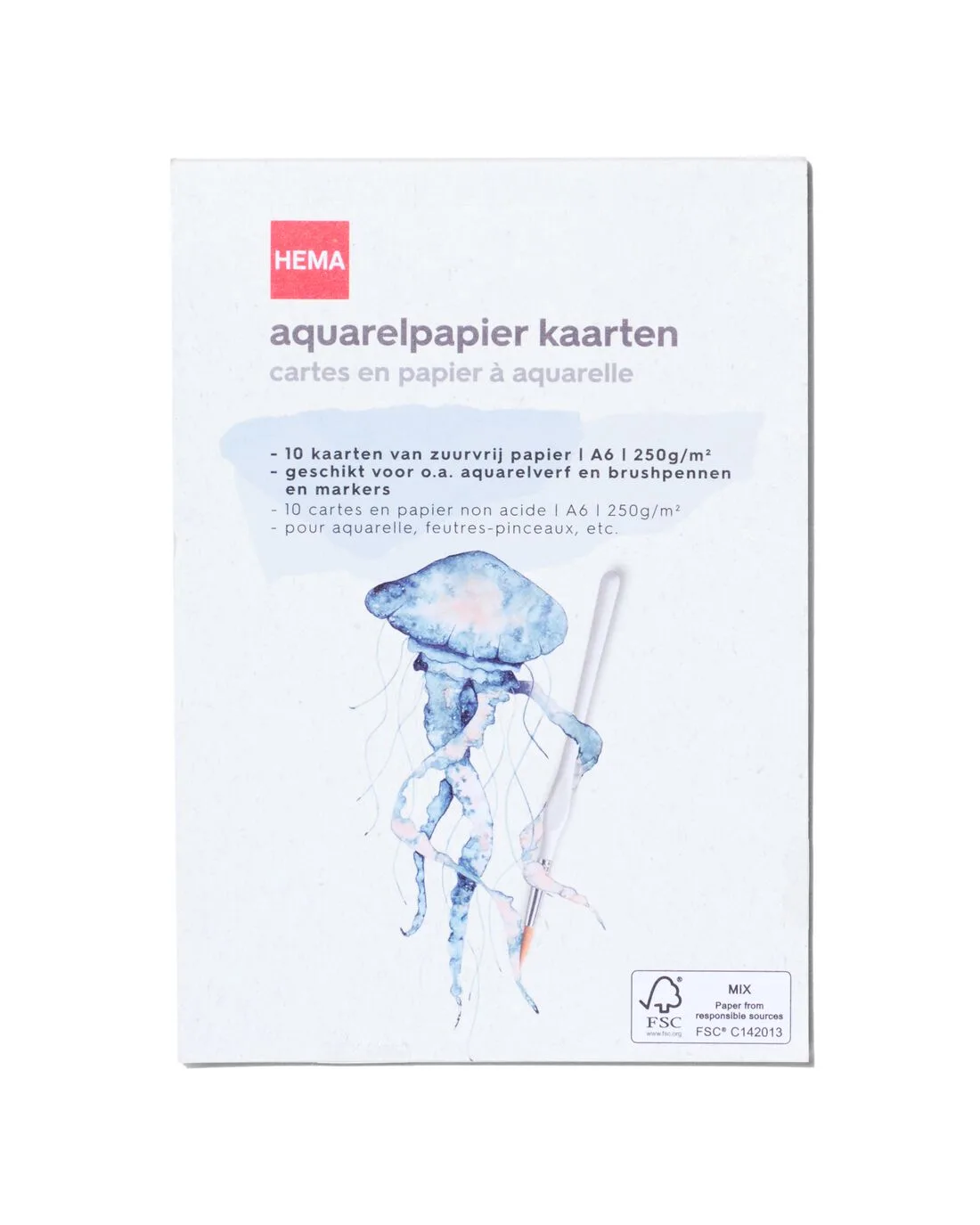 Kaarten van aquarelpapier A6 by HEMA – product photo