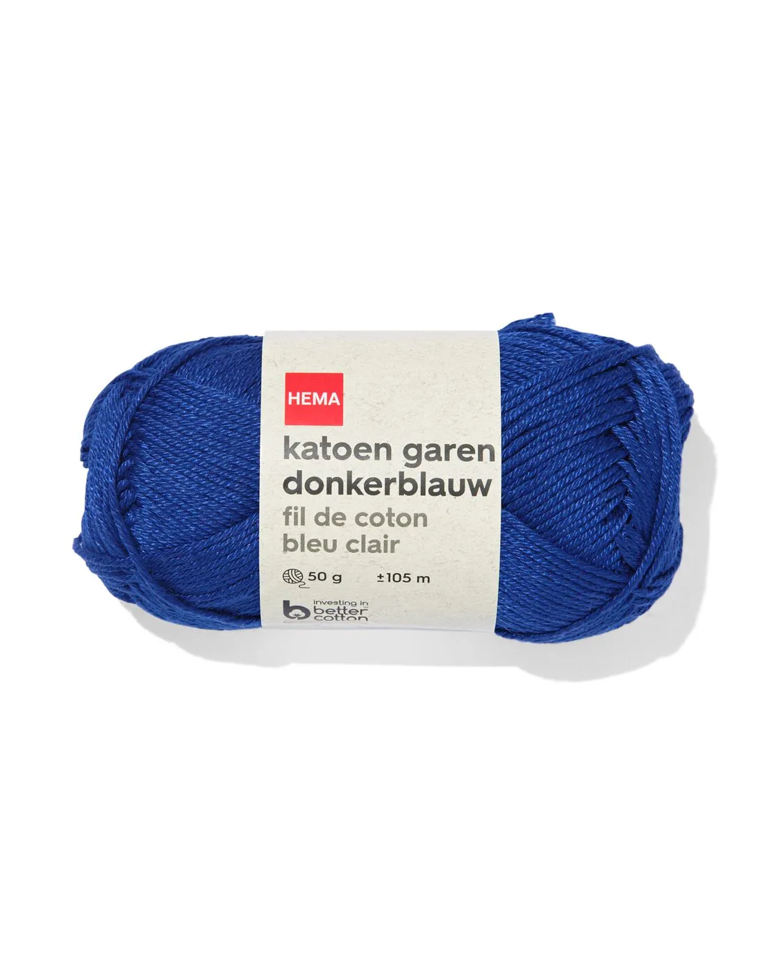 Katoen garen 50g 105m donkerblauw de HEMA – photo du produit