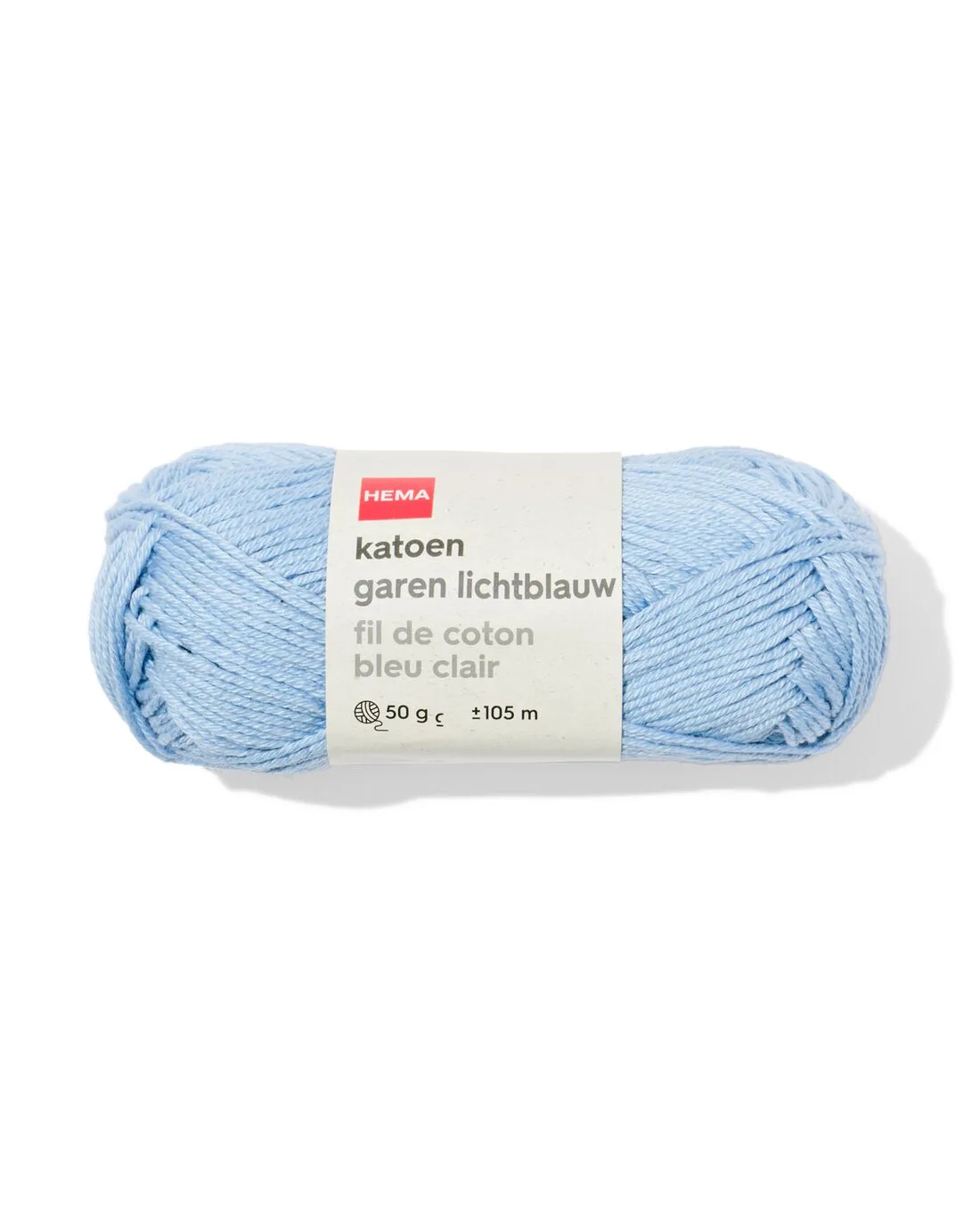 Katoen garen 50g 105m lichtblauw fra HEMA – produktbillede