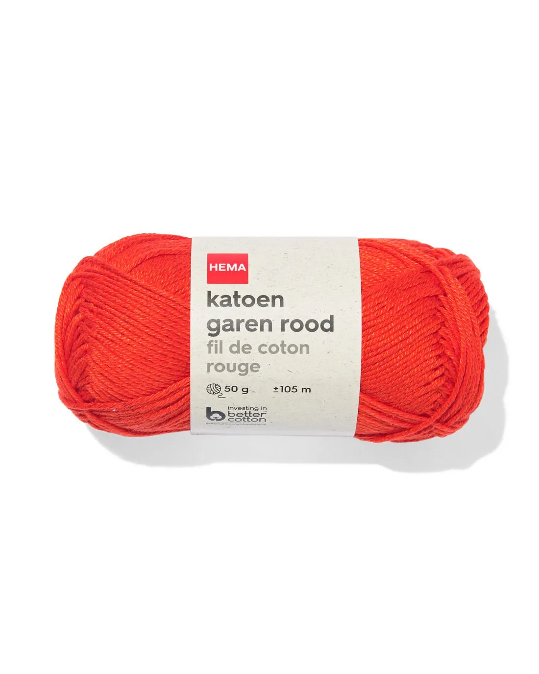 Katoen garen 50g 105m rood de HEMA – photo du produit