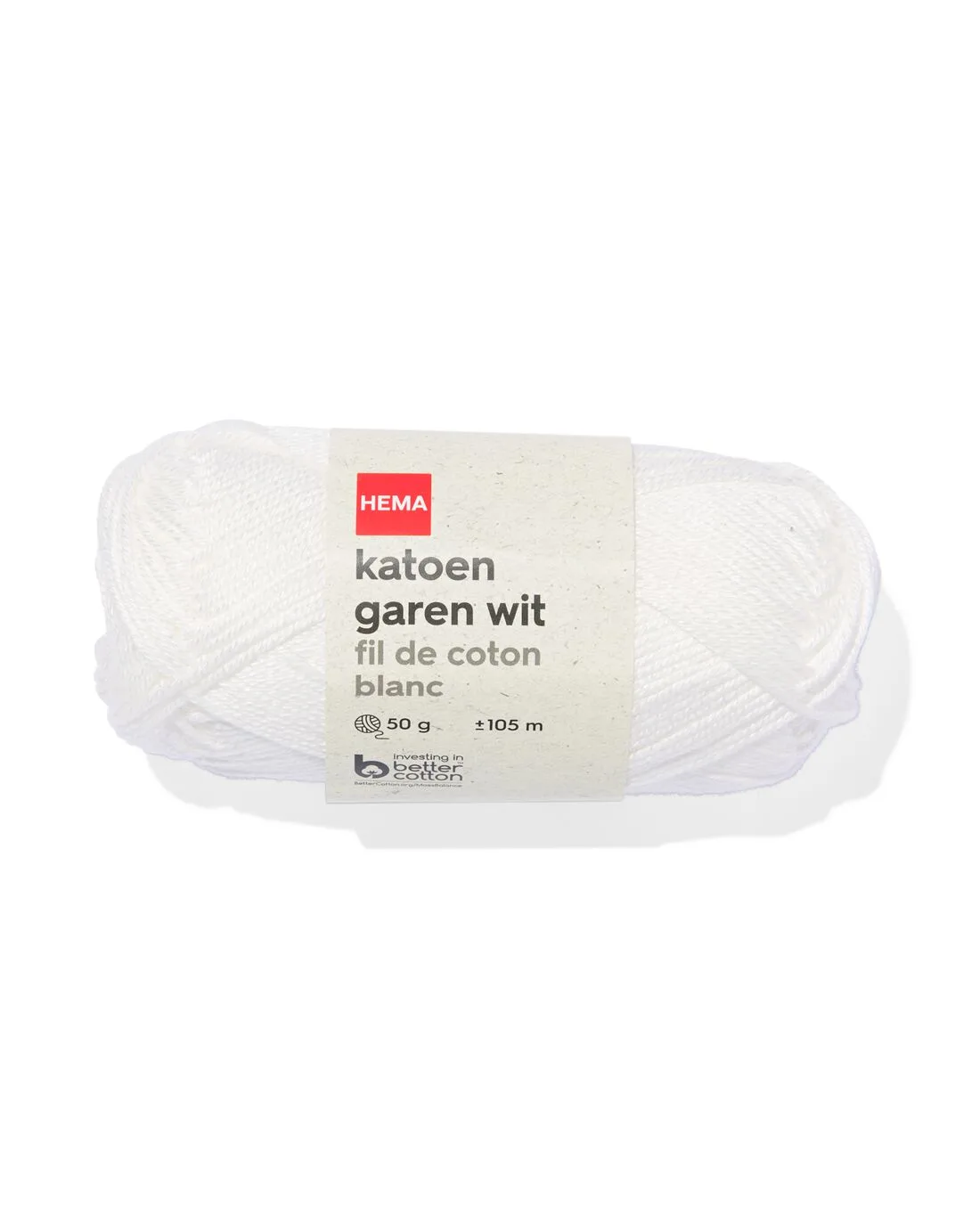 Katoen garen 50g 105m wit by HEMA – product photo
