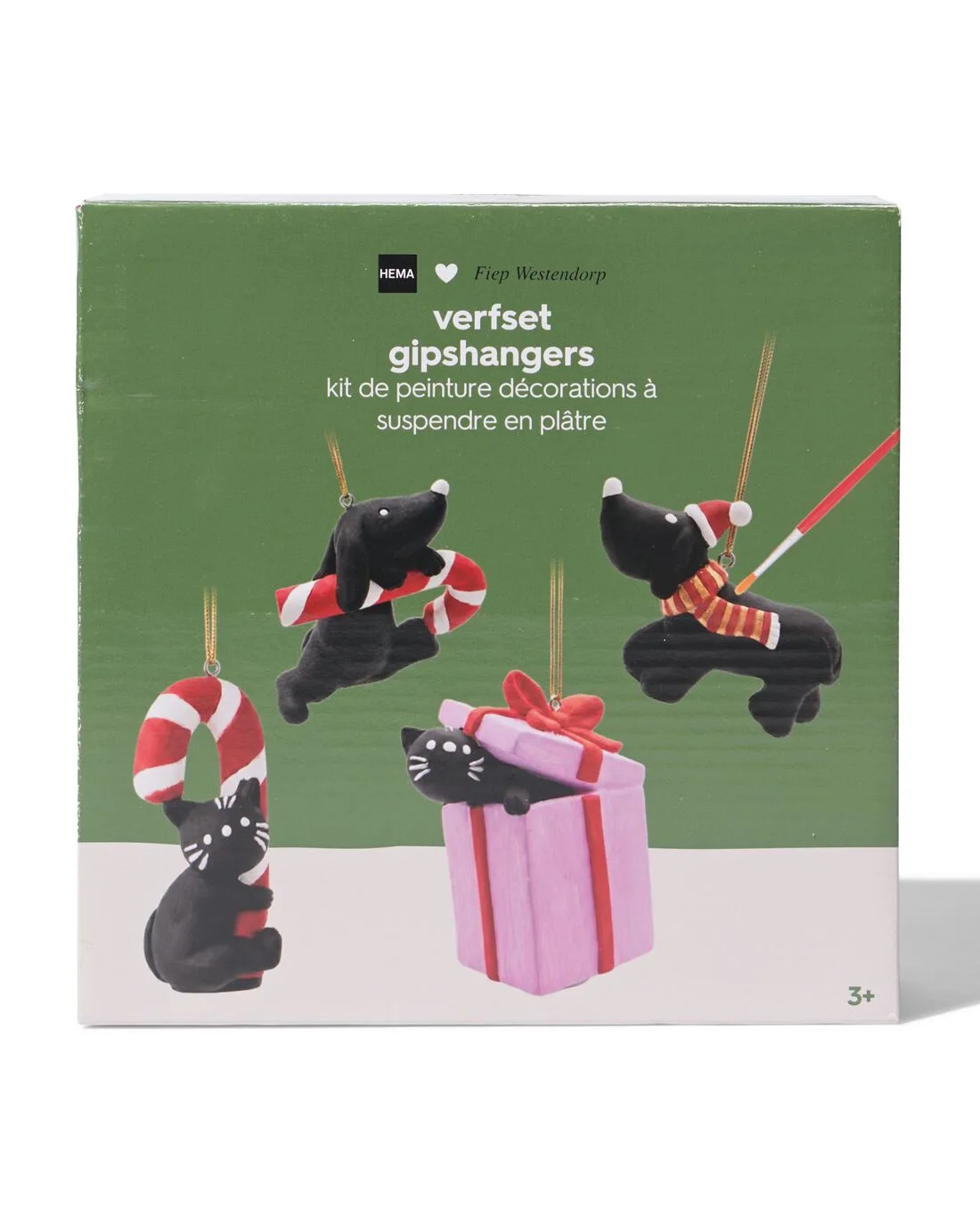 Knutselpakket gipshangers Takkie en Siepie - 4 stuks (multicolor) van HEMA – productfoto