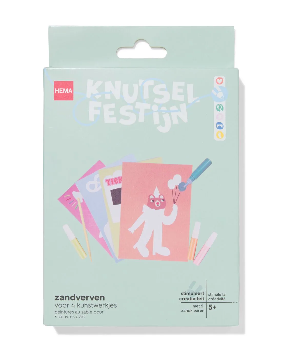 Korrelverven kaartjes circus - 4 stuks de HEMA – photo du produit