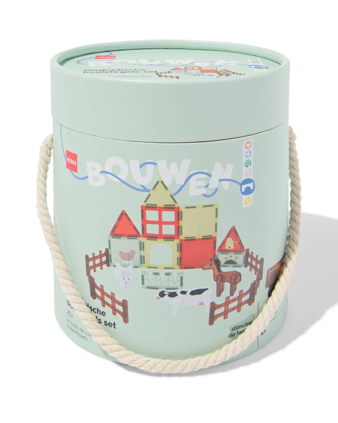 Magnetische bouwtegels boerderij 20-delig by HEMA – product photo