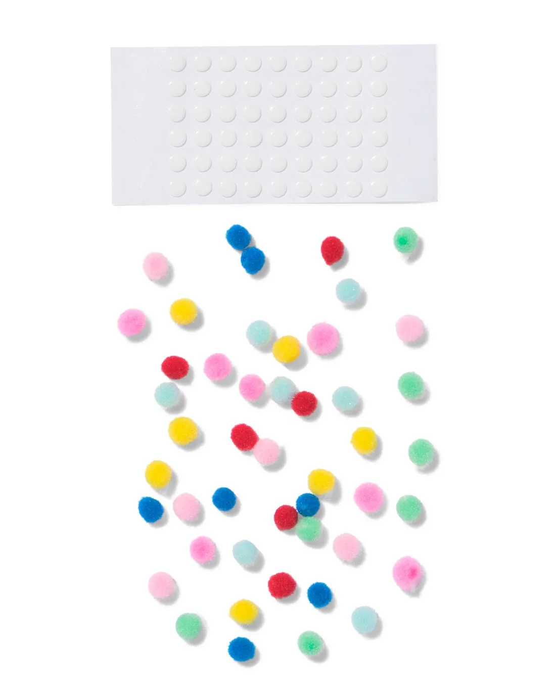 Mini plak pompoms - 50 stuks (multicolor) von HEMA – Produktfoto
