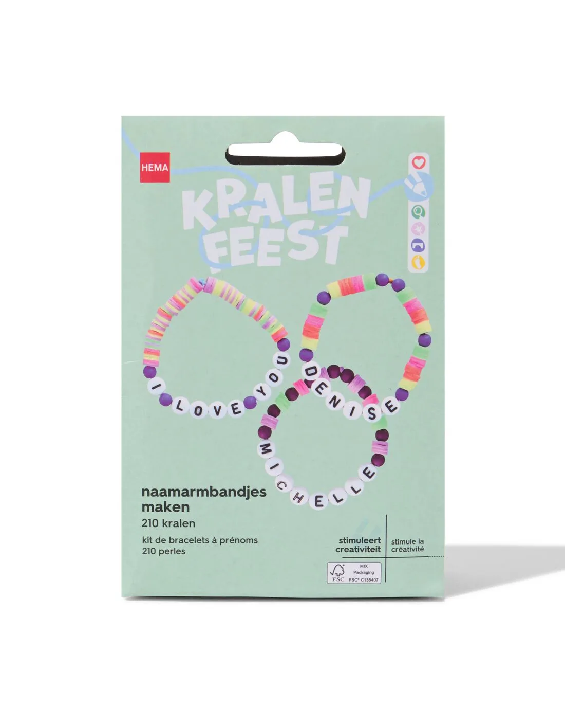 Naam armbandjes maken van HEMA – productfoto